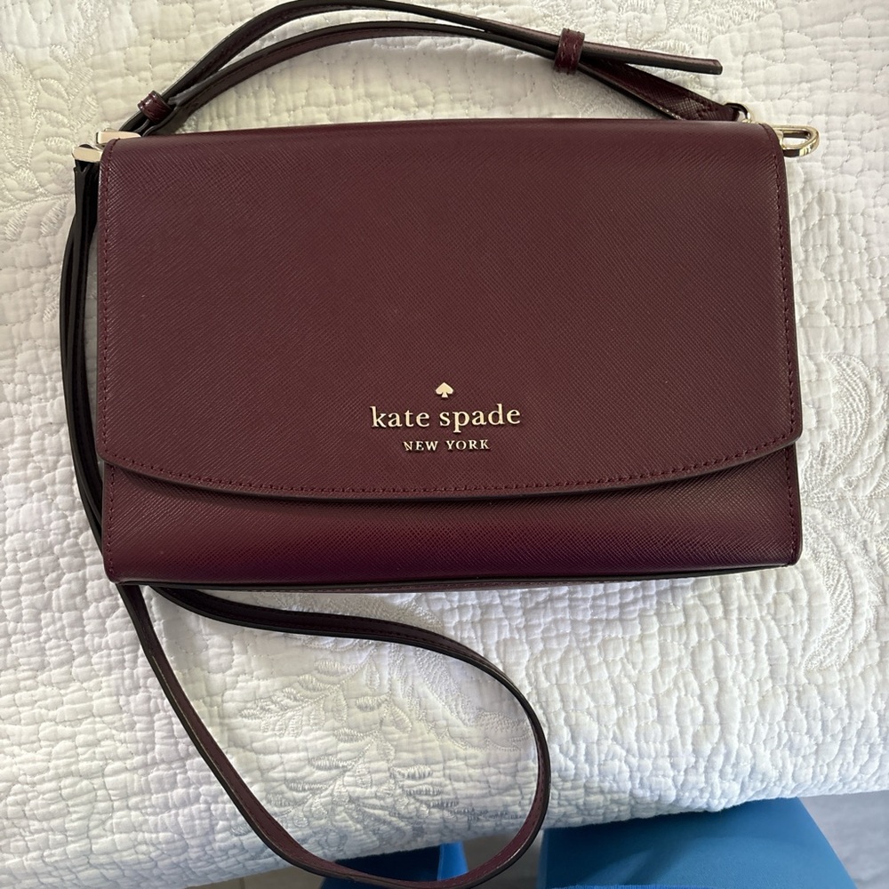 Kate Spade Brown Crossbody Bag with Flap Closure